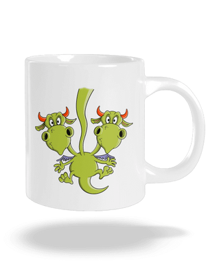 Háromfejű sárkány nagy bögre White