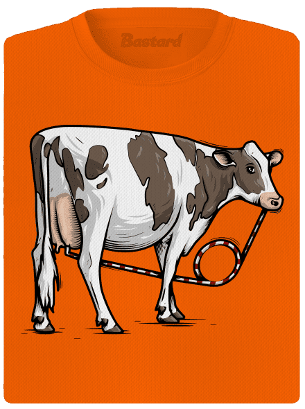 Cow drink női sportpóló Neon Orange