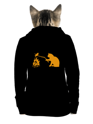 Macska-egér harc cipzáras női pulóver Black
