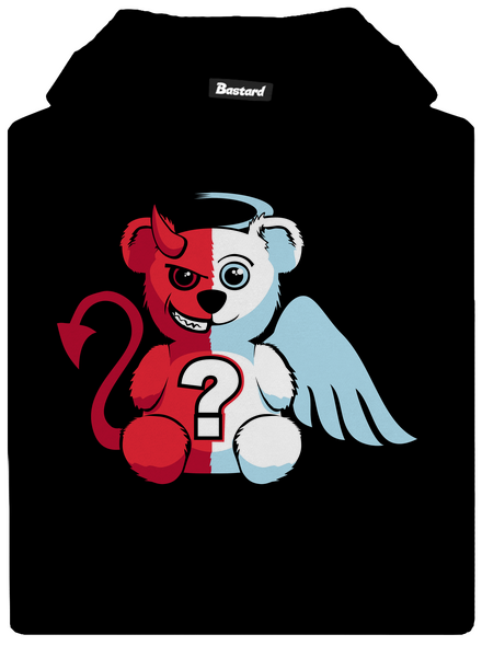 Angyal vagy ördög gyerek kenguruzsebes pulóver Black