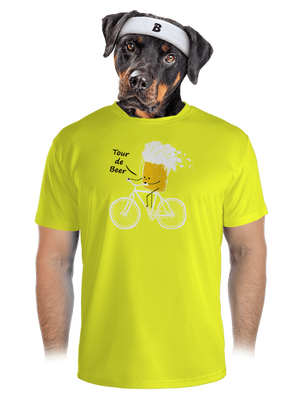 Tour de beer férfi sportpóló Neon Yellow
