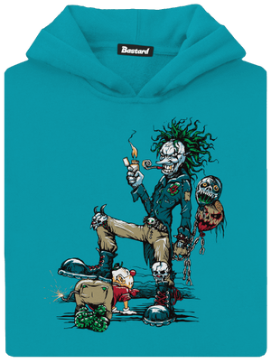 Evil clown gyerek kenguruzsebes pulóver Hawaiian Blue