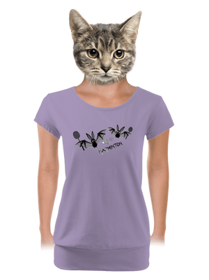 Batminton női póló elasztikus alsó szegéllyel Lavender