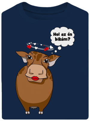 Tehén és bika unisex túlméretezett póló Midnight Blue