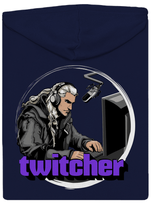 Twitcher cipzáras férfi pulóver Navy