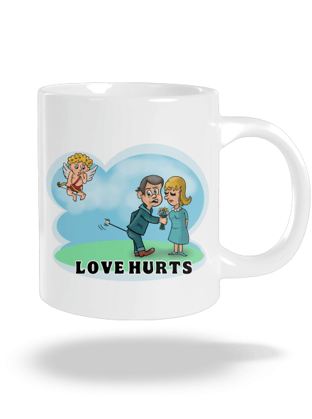 Love hurts nagy bögre White