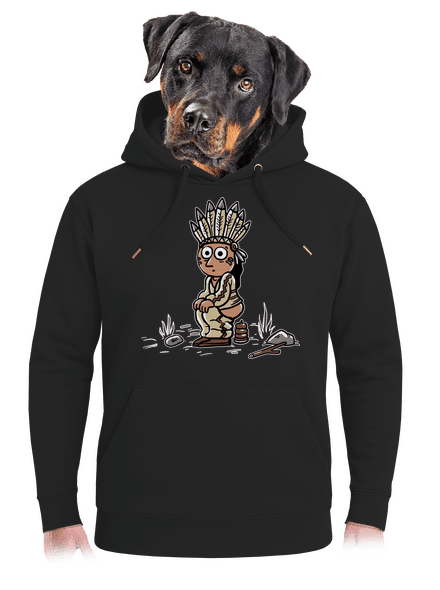 Indián unisex prémium pulóver Dark Black
