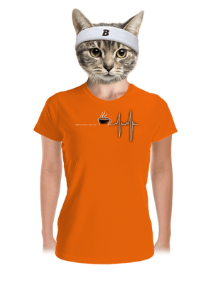 Coffee help női sportpóló Neon Orange