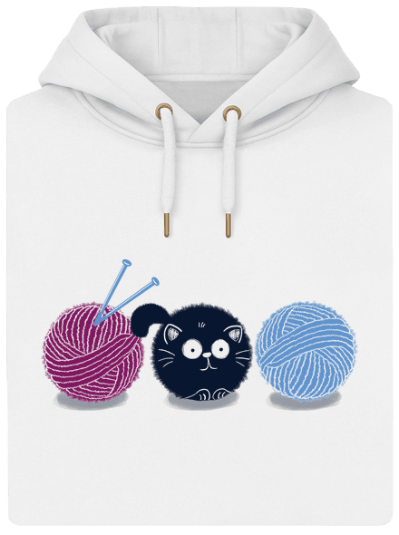 Macska unisex prémium pulóver Snowwhite