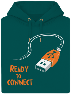 USB csatlakozás unisex prémium pulóver Emerald Green