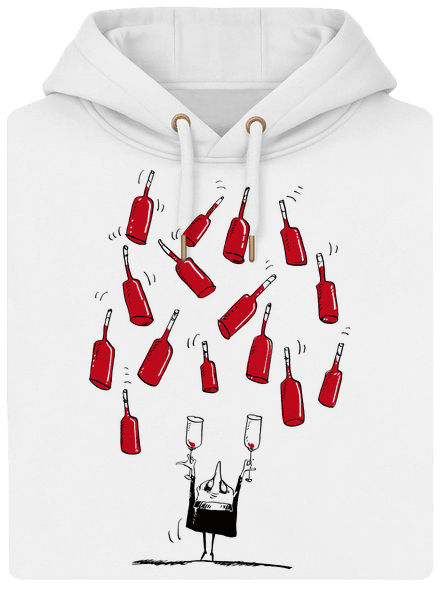Boldog borász unisex prémium pulóver Snowwhite