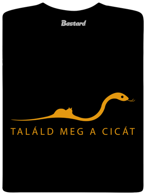 Találd meg a cicát férfi hosszú ujjú póló Black