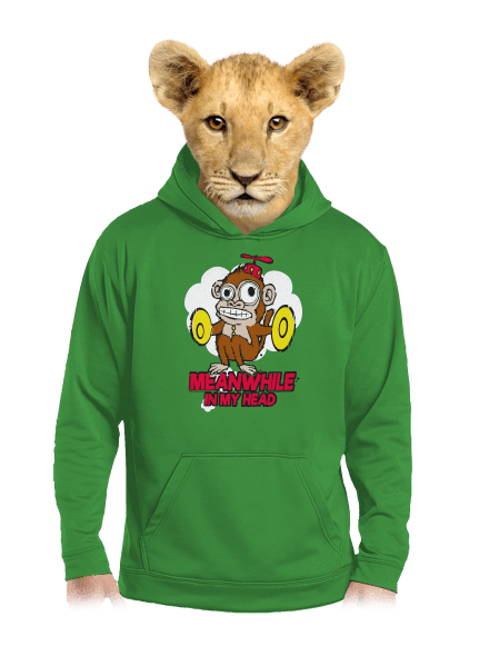 Monkey in my head gyerek kenguruzsebes pulóver Kelly Green AWD
