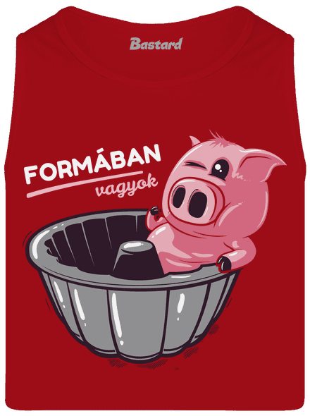 Formában férfi trikó Red