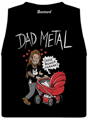 Dad metal női bővített trikó Black