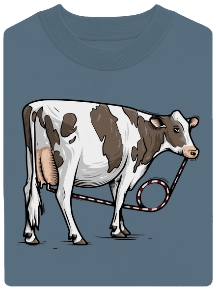 Cow drink unisex crewneck Nordic Blue