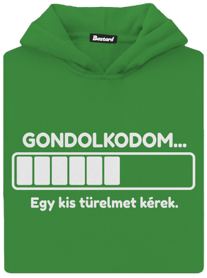 Gondolkodom gyerek kenguruzsebes pulóver Kelly Green AWD