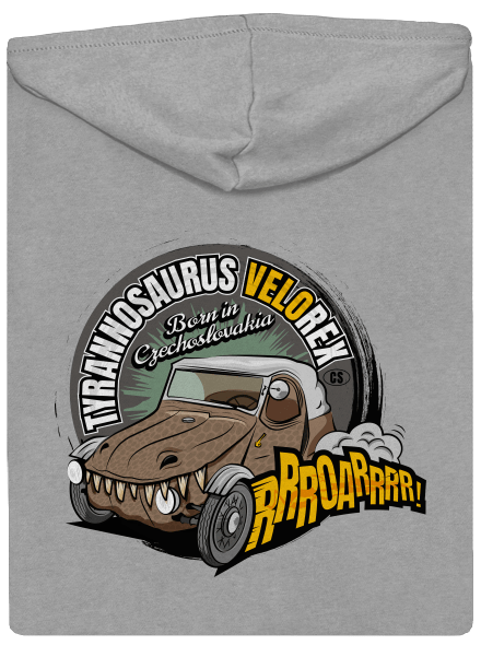 Tyrannosaurus Velorex cipzáras férfi pulóver Light Melange