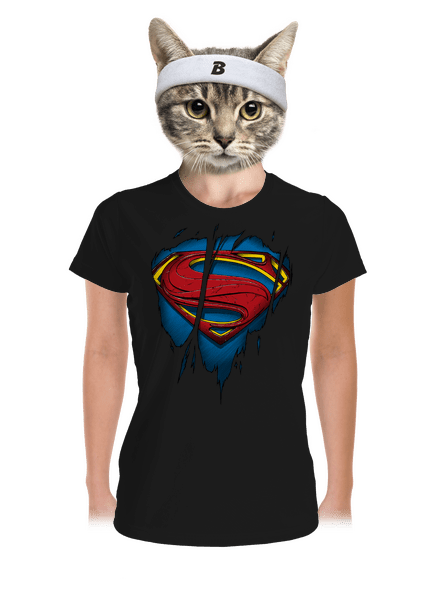 Superman Inside női sportpóló Black