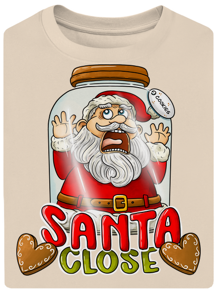 Santa Close unisex túlméretezett póló Almond