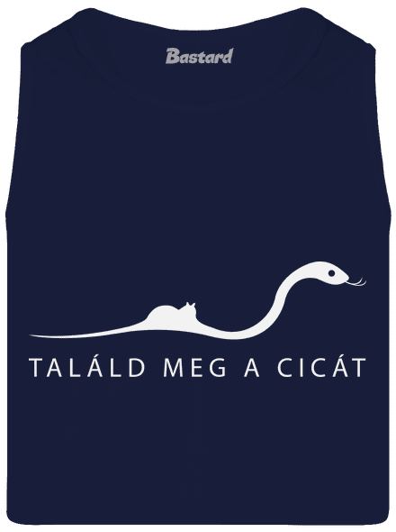 Találd meg a cicát férfi trikó French Navy