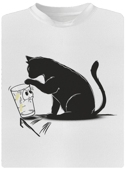 Macska és üveg férfi sportpóló White