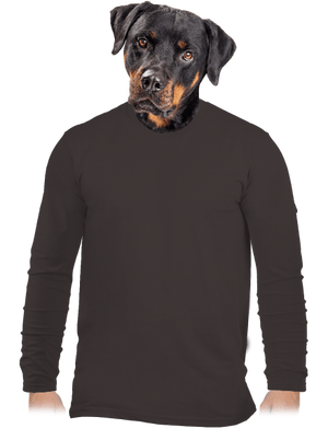 Nyomtatás nélkül férfi hosszú ujjú póló Bear Brown