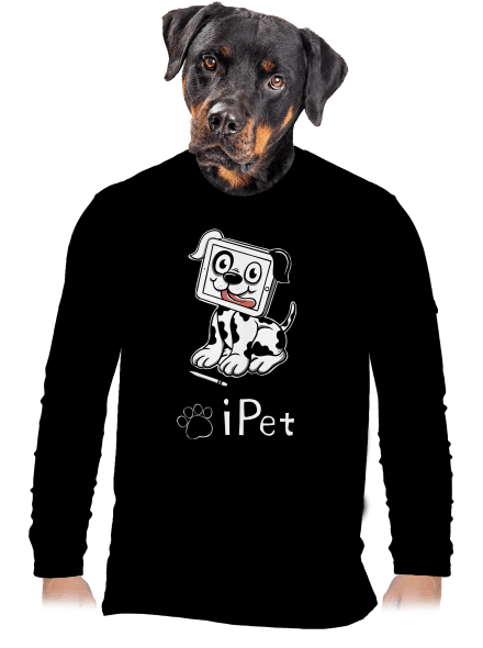 iPet férfi hosszú ujjú póló Black