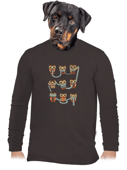 Baglyok férfi hosszú ujjú póló Bear Brown