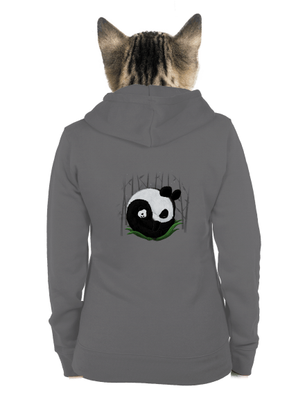 Két alvó panda cipzáras női pulóver Steel Gray