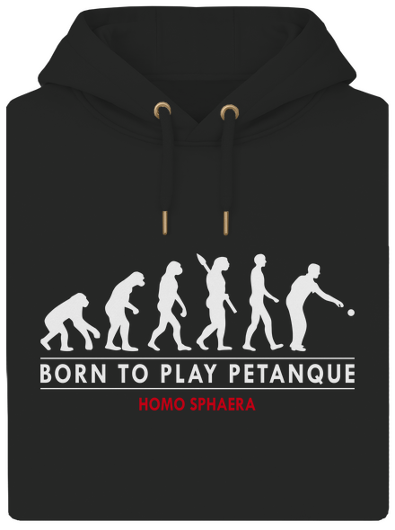 Born to play petanque unisex prémium pulóver Dark Black