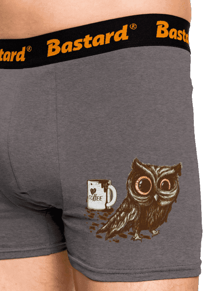 Koffeinfüggő bagoly boxeralsó Gray Melange