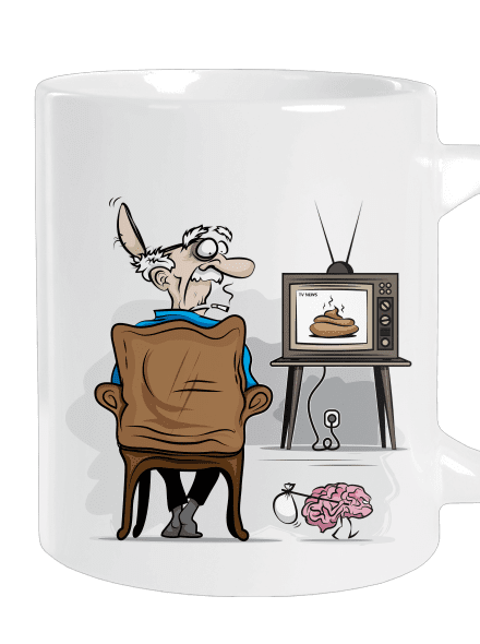 TV News nagy bögre White