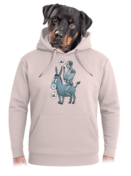 Szamár és AI unisex prémium pulóver Rose Chalk