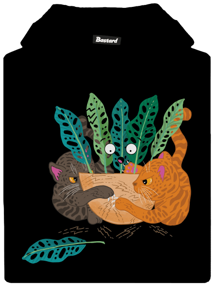 Scratch harc gyerek kenguruzsebes pulóver Black