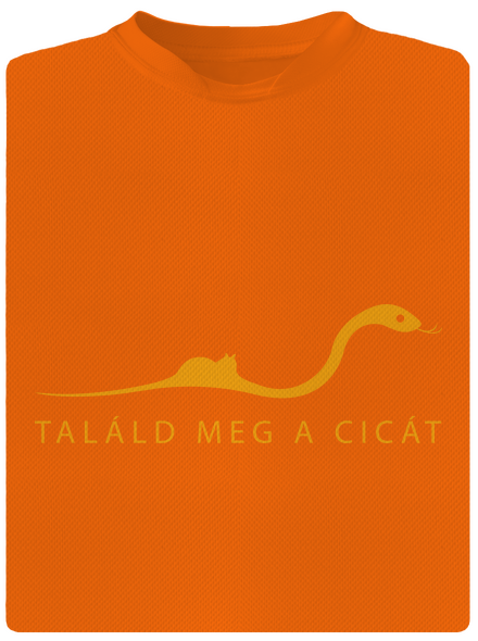 Találd meg a cicát férfi sportpóló Neon Orange