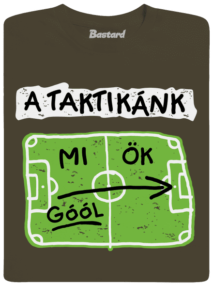 A futballtaktikánk férfi hosszú ujjú póló Urban Khaki