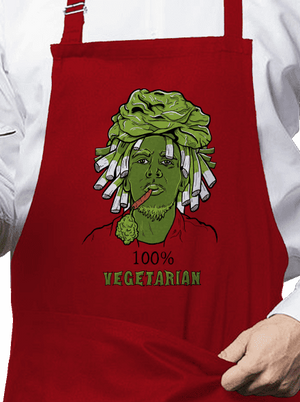 100% vegetáriánus kötény Red