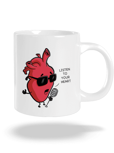 Listen to your heart nagy bögre White