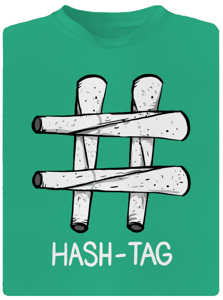 Hash tag férfi sportpóló Mint Mal