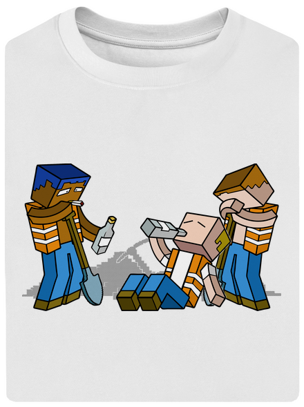 Real Minecraft unisex túlméretezett póló White