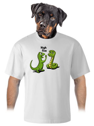 High Five unisex túlméretezett póló White