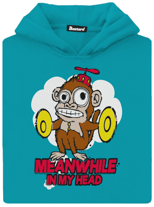 Monkey in my head gyerek kenguruzsebes pulóver Hawaiian Blue