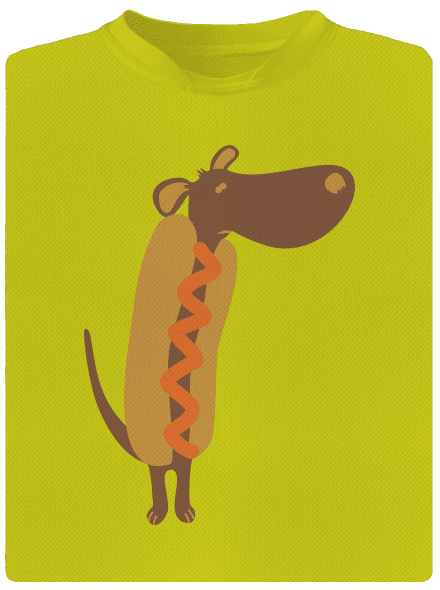 Hot dog gyerek sport póló Neon Yellow