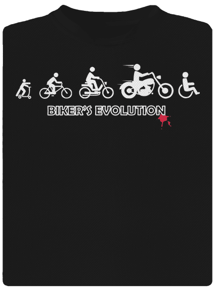 Bikers evolution férfi sportpóló Black
