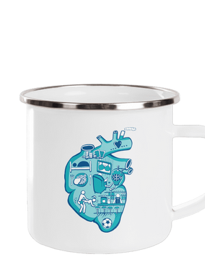 Érte dobog a szív pléhbögre White