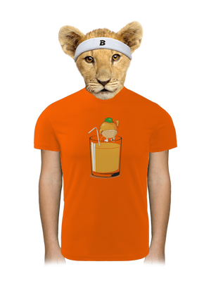 Részeg narancs gyerek sport póló Neon Orange