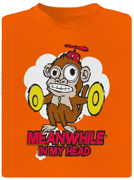 Monkey in my head gyerek sport póló Neon Orange