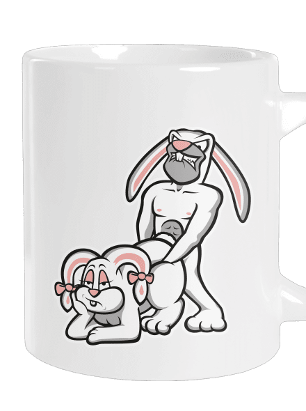 Rabbits nagy bögre White