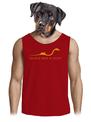 Találd meg a cicát férfi trikó Red